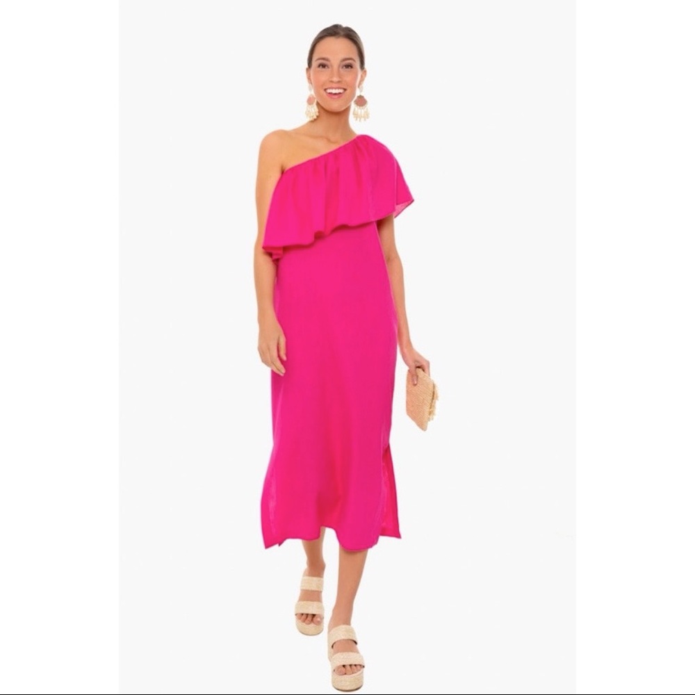 Pomander Place Hot Pink Florencia One Shoulder Dress - size XS